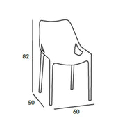 White polypropylene chair BILROS 60x50x h82 cm
