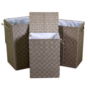 Rectangular 1-3 cm40x30x55 dove gray lined polyester basket
