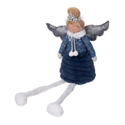 Sitting angel in blue fabric cm20x12h46