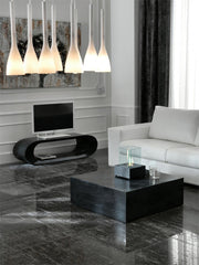 Modern black stone coffee table cm 80 x 80 x h 28