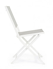 Hilde white folding chair for outdoor use