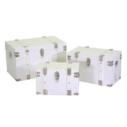 Wooden trunk 1-3 white rectangular