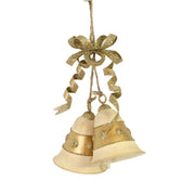 Gold bow metal bell 15x6x23 cm