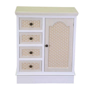 Lausanne wooden chest of drawers 1 door + 4 cream drawers cm66x32h81