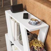 White 3-Tier Side Table Lazena, 57x60x22 cm