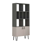 Bene bookcase with dove gray anthracite doors