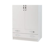 2-door wardrobe with drawers in White Ash Cm 91x52xH 210