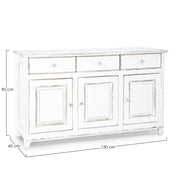 Rustic sideboard Colette 3 doors 3 drawers