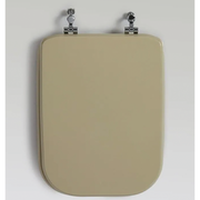 Champagne colored toilet seat with universal hinges