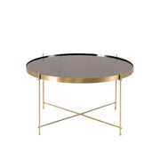 Black metal glass table 70 x 70 x h 40 cm