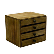 Rectangular wooden storage unit with 4 drawers cm21,5x18h18