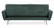 JOHNNY three seater sofa bed in dark green velvet 210x83x h85 cm