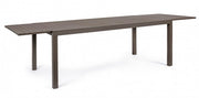Extendable brown aluminum garden furniture table Hide 200-300 x 100 cm