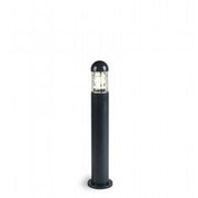 Outdoor Aluminum Cast Lamp with Transparent Glass Diffuser and Graphite Light-Breaking Fins