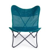 Folding sea chair in Water Green textilene BUTTERFLY GABICCE 77.5x81x h89 cm