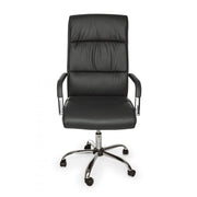 Office armchair with Queensland armrests in dark gray eco-leather