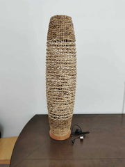 Natural rattan floor lamp with ø31h119,5 cm base