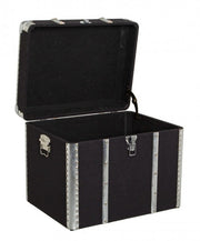 Set of 3 black wooden atmosphere trunks