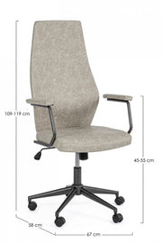 Jamie light gray office armchair
