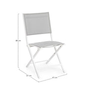 Outdoor chair in aluminum White Gray ELIN 47x57x h88 cm