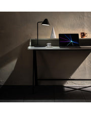 Antares LED table lamp in black metal STS