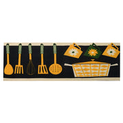 Black yellow pvc kitchen carpet cm120x50x0.6