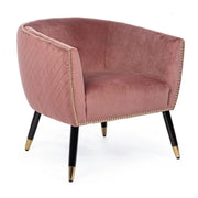 Caitlin upholstered armchair upholstered in antique pink velvet