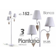 Lampada moderna piantana da terra bianca cm 152 stile shabby