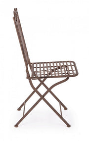 Folding steel chair Brown MELANIE 38x51x h92 cm