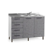 Concrete gray kitchen sink 2 doors c - cass. SX Cm 120x50xH 85