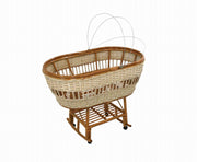 Natural rocking cradle with wheels 58x100 cm