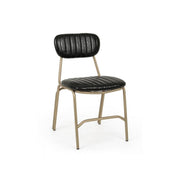 Addy modern retro chair with black leatherette steel structure
