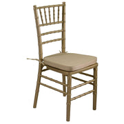 Gold chiavari wooden chair with gold cushion 40x40h43 - 92 cm