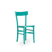 Chair in turquoise lacquered wood 48x39x80h cm