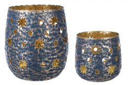 Set of 6 Blue Star Kalix Bomb Candles - 2 Inches Each