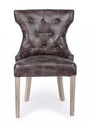 2x Dark chair in classic style fabric