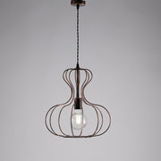Industrial suspension lamp in black iron and urban copper 35x h40 cm