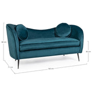 2 seater velvet effect sofa Candis Deep