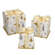 Cardboard box 1-3 white gold square cm14x14h12,5