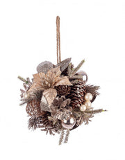 6x Alara Poinsettia Cham D125 Spherical Decor