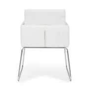 Chair with armrests in imitation leather White SIXTY 60x54x h80.5 cm