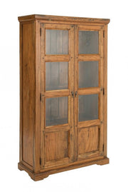 Showcase with 2 brown doors in rustic style wood