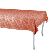 Brick red wild rose fabric tablecloth 140x180 cm