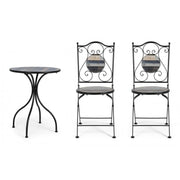 Garden set table and 2 chairs with Huston ceramic decorations