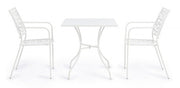 Kelsie white steel table 70x70 cm