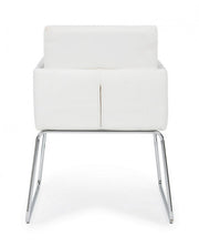 Chair with armrests in imitation leather White SIXTY 60x54x h80.5 cm