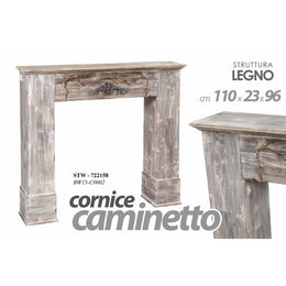 Cornice camino shabby anticato  legno cm 110 x 23 x 96 h