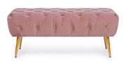 Pink ottoman furniture bench with legs 103 x46x40h cm