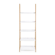 Bookcase in bamboo wood shelves in matt white lacquered mdf cm 62,5x 40xh. 180