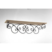 Mensola in metallo con piano in legno cm 66 x 13 x 17 h